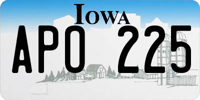 IA license plate APO225