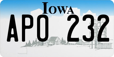 IA license plate APO232