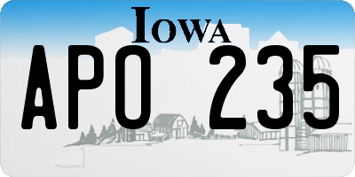 IA license plate APO235