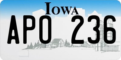 IA license plate APO236