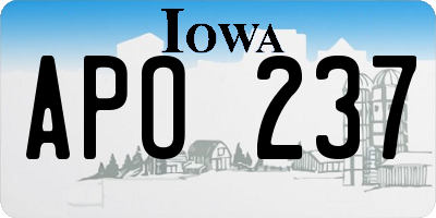 IA license plate APO237