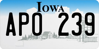 IA license plate APO239