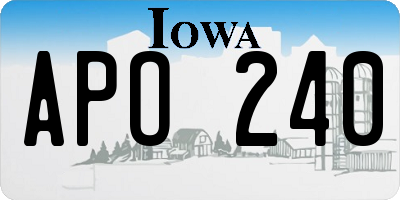 IA license plate APO240