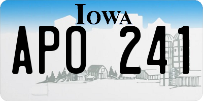 IA license plate APO241