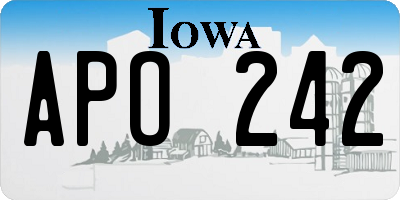 IA license plate APO242