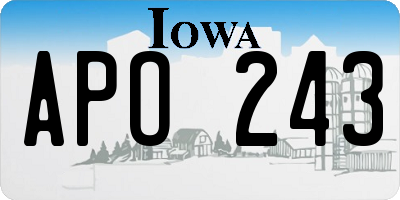 IA license plate APO243