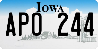 IA license plate APO244