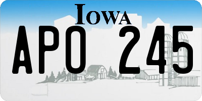 IA license plate APO245