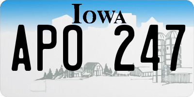 IA license plate APO247