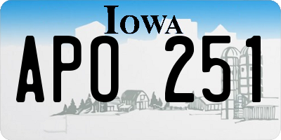 IA license plate APO251