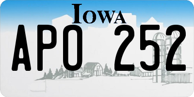 IA license plate APO252