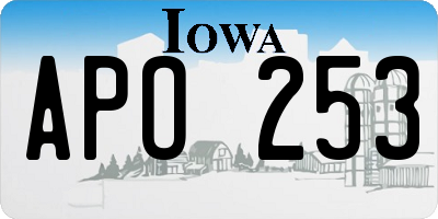 IA license plate APO253