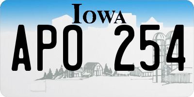 IA license plate APO254