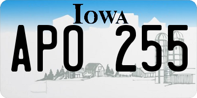 IA license plate APO255