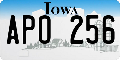 IA license plate APO256