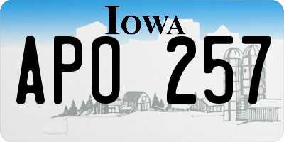 IA license plate APO257