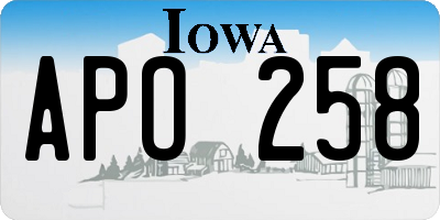 IA license plate APO258