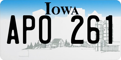 IA license plate APO261