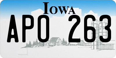 IA license plate APO263
