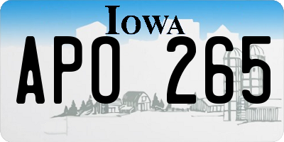 IA license plate APO265