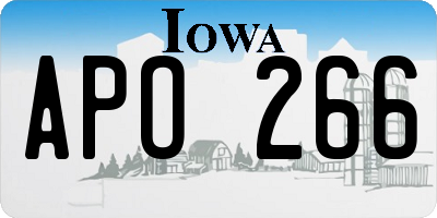 IA license plate APO266