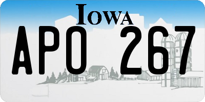 IA license plate APO267