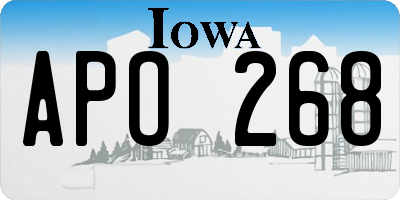 IA license plate APO268