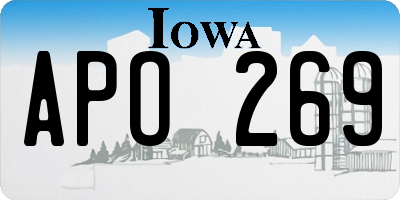 IA license plate APO269