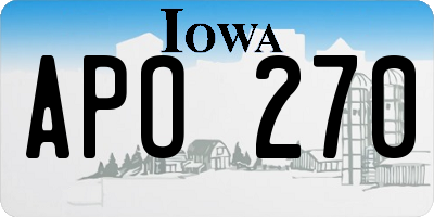 IA license plate APO270