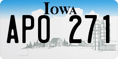 IA license plate APO271