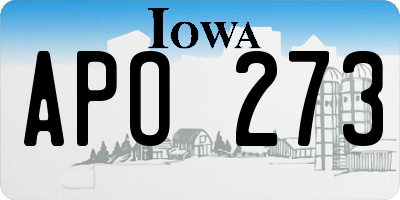 IA license plate APO273
