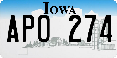 IA license plate APO274