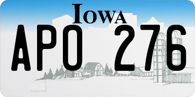 IA license plate APO276