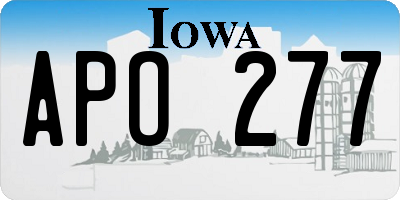 IA license plate APO277