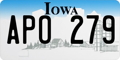 IA license plate APO279