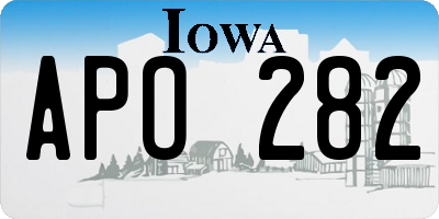 IA license plate APO282