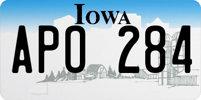 IA license plate APO284