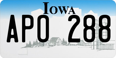 IA license plate APO288