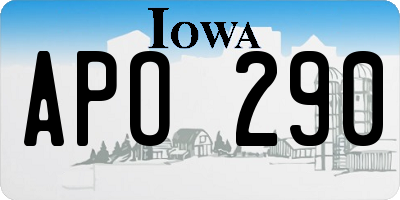 IA license plate APO290