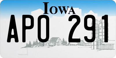 IA license plate APO291