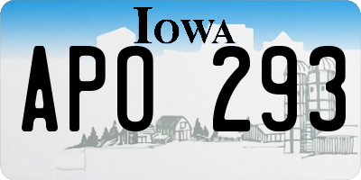 IA license plate APO293