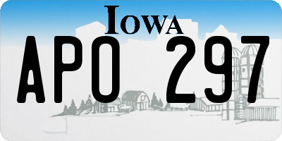 IA license plate APO297