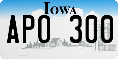 IA license plate APO300