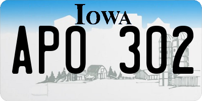 IA license plate APO302