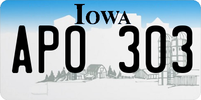 IA license plate APO303