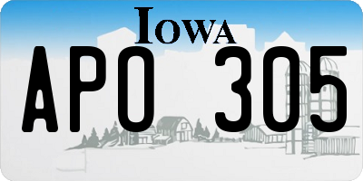 IA license plate APO305
