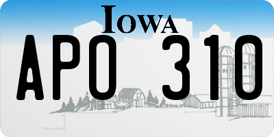 IA license plate APO310