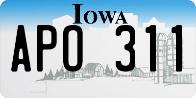 IA license plate APO311