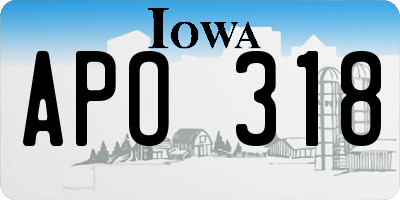 IA license plate APO318