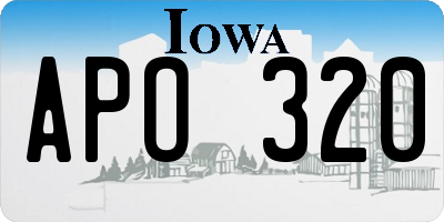 IA license plate APO320